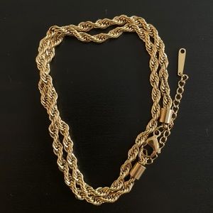 Brand New Gold Plated Titanium Rope Necklace